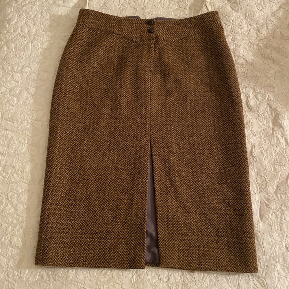 Mayle wool pencil skirt with front slit
